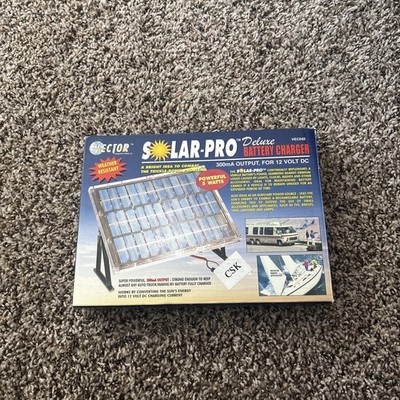 Vector Solar Pro Deluxe Battery Charger 5 Watt Open Box Never Used