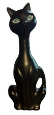 Vintage Fantasti-Black Cat Bubble Bath Blow Mold Plastic Bottle 12in New Sealed