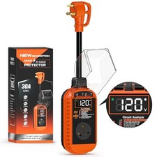 Smart RV Surge Protector 30 Amp with Auto Shutoff  Reset, 10,000J 30 Orange