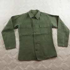 Vintage OG-107 Type 1 Cotton Sateen Green Shirt Size Large Vietnam 60s Military