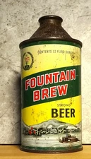 FOUNTAIN BREW "STRONG" BEER - CONE TOP - RARE VERSION - WISCONSIN