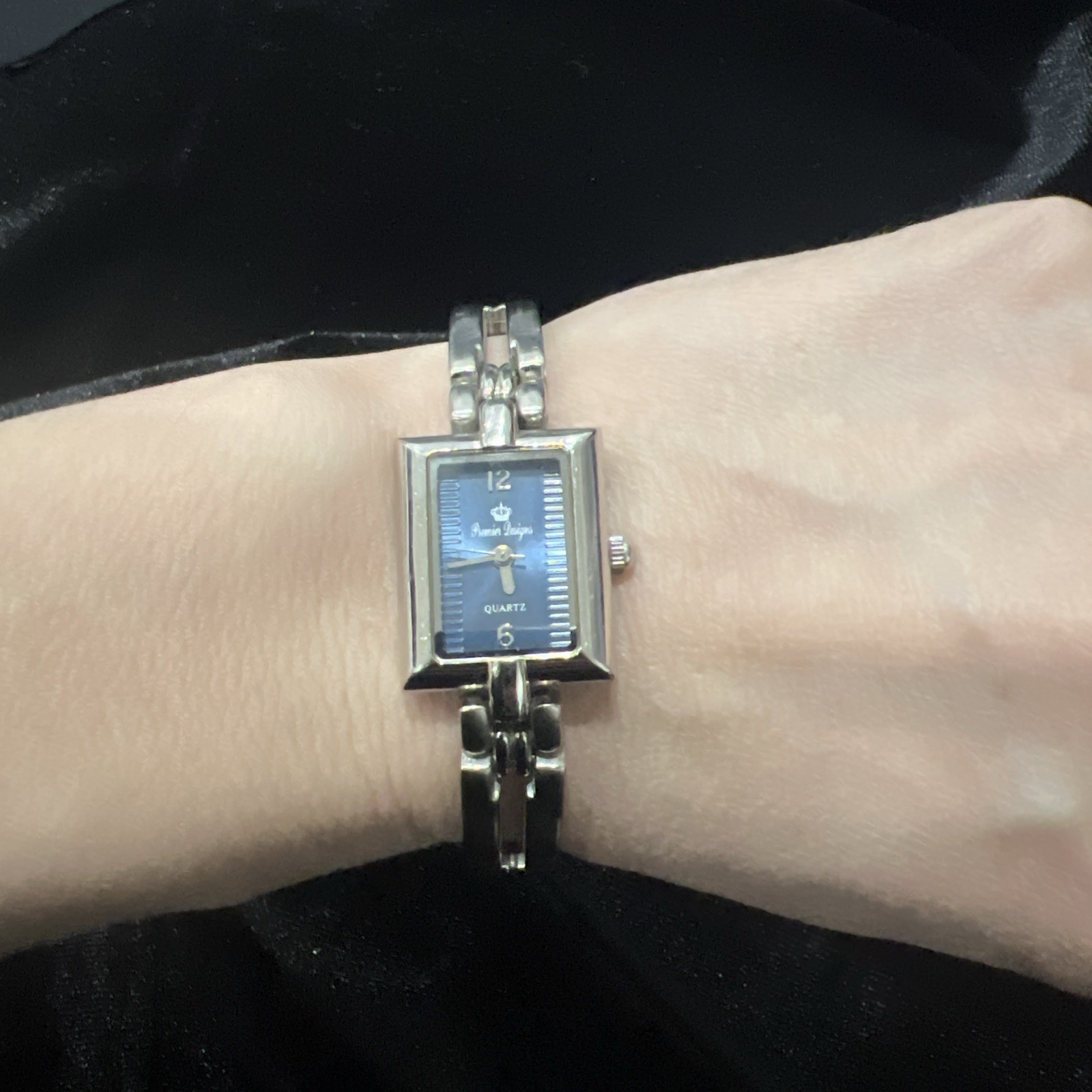 PREMIER DESIGNS  SILVER TONE RECTANGULAR BLUE DIA… - image 9