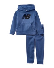 New Balance 2Pc Fleece Hoodie Jogger Set Blue 2T
