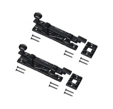 Traditional Antique Black Necked Tower Door Bolt Lock 100mm(4") - Pack of 2