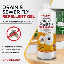 1L Ultra-Strong Drain Fly & Sewer Fly  Deter Natural Gel - Fast-Acting Repellent