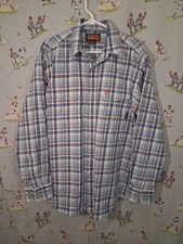    Ariat WORK FR Flame Resistant Shirt Mens LARGE CAT 2 2112 Plaid Button Down
