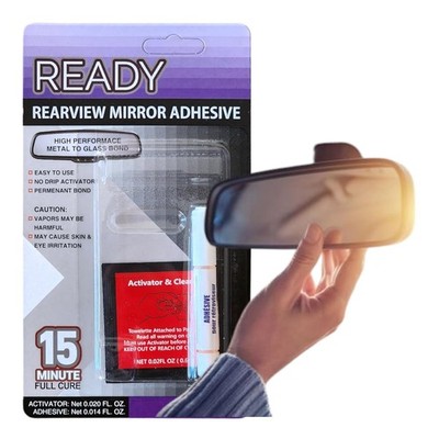 Ready Rearview Mirror Superior Bond Adhesive, Fast Easy Installation, Clear 