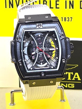 Invicta S1 Rally I By Invicta Men's Watch 50mm White w/ Black Skeleton Dial NEW