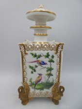 ANTIQUE JACOB PETIT PORCELAIN PAINTED PHEASANTS GILT SWANS PERFUME SCENT BOTTLE