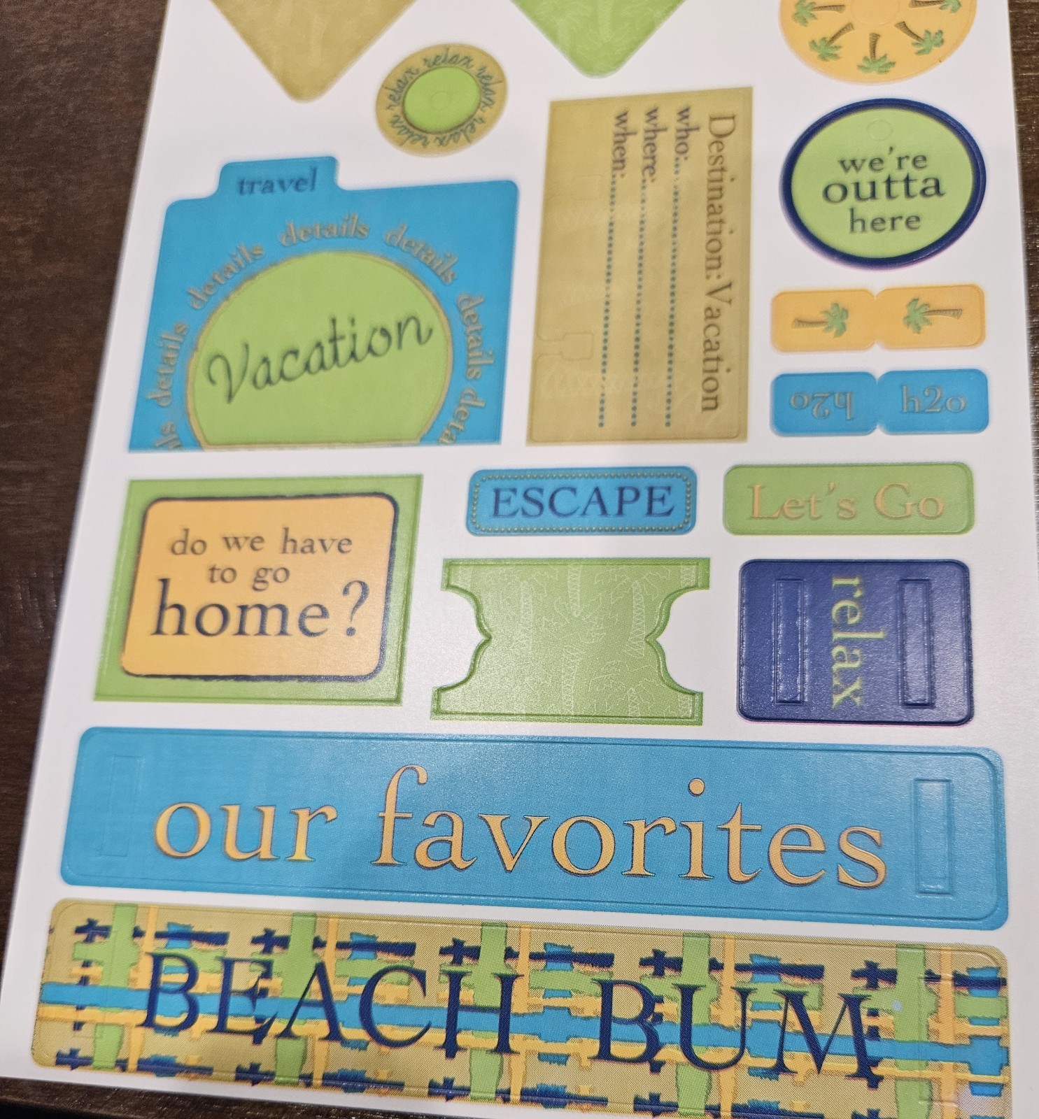 Paradise Found - Self-adhesive Diecut Stickers -Welcome to Paradise by Reminisce