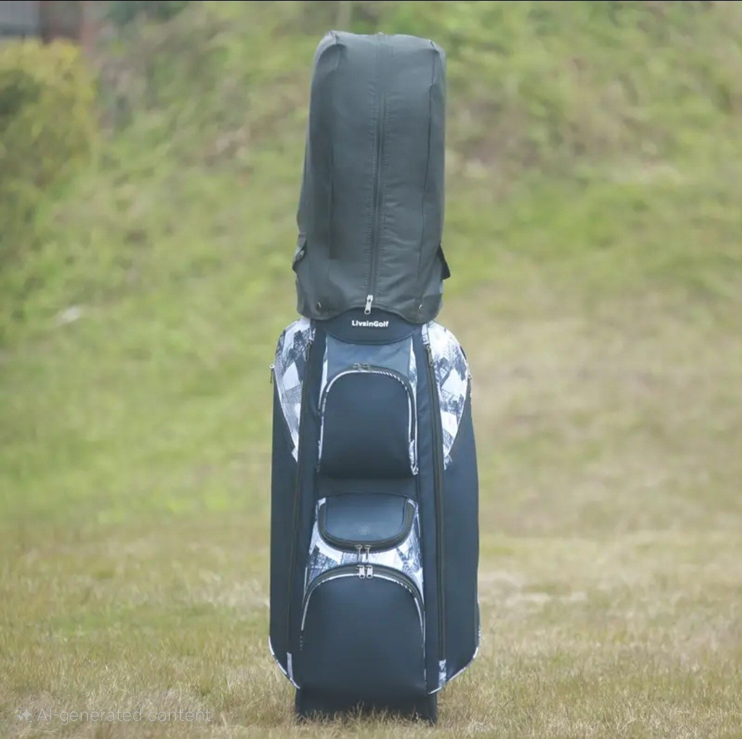 15-Way Golf Cart Bag With Cooler & Shoe Pocket, Rain Hood & Putter Well (Blue)