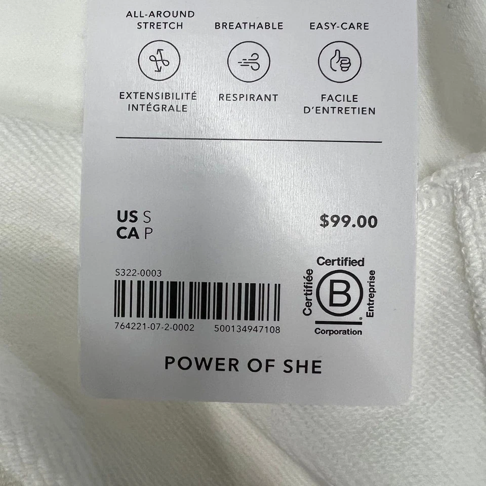 ATHLETA 重量级 Terry 超大连帽衫女式 S 码白色 764221 — 第 4/4 张图片