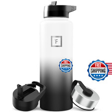 IRON FLASK Camping Hiking Hydration Flask with Straw, Wide Mouth Insulated St