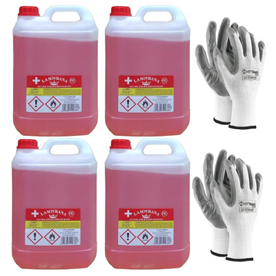 LA SOVRANA Ethylalkohol Denat. 94° 20 L Flüssig 4x5 + 2 Paar Handschuhe