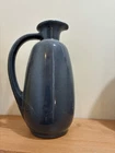 Frankoma Blue Ceramic Pitcher with Handle, Glossy Finish, Round Shape, 855