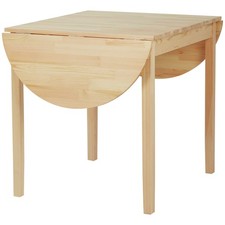 55" Solid Wood Kitchen Table, Drop Leaf Tables for Small Spaces