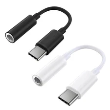 2 Pack USB C to 3.5mm Headphone Jack Adapter, Hi-Fi DAC Audio Converter wit