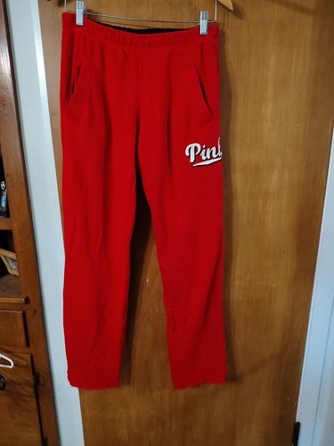 VS Pink Boyfriend Hose EUc Größe Small Rot Logostickerei