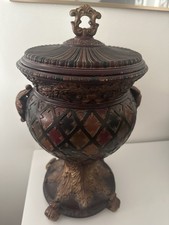 Vintage Decorative Resin Urn Lidded