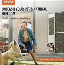 Dog Door for Sliding Glass Door, 75 7/8"-80 11/16" Adjustable Height Doggy Door