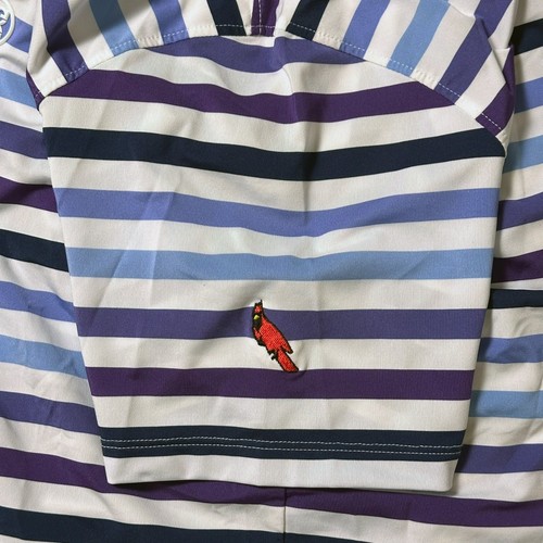 G/FORE Favorite Stripe Tech Golf Polo Shirt Mens Size L Ice Blue Striped Stretch - Picture 4 of 9