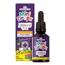 Natures Aid Mini Drops Immune Plus for Kids 50ml - 50 ml (Pack of 1), Green