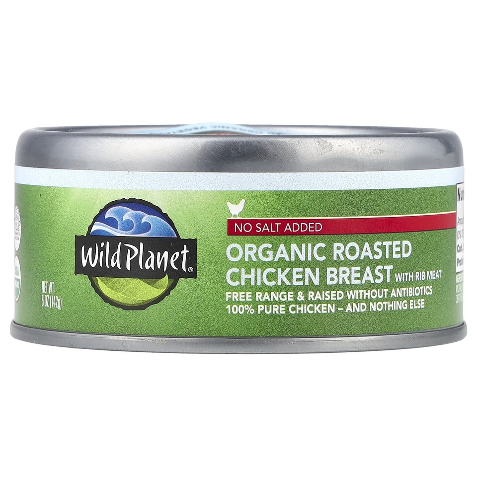 Organic Roasted Chicken Breast With Rib Meat, No Salt Added, 5 oz (142 g)