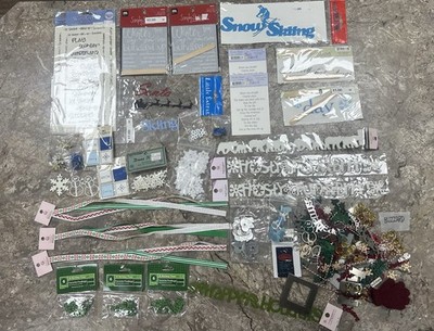 Scrapbooking Lot Winter Christmas Embellishments Stickers Brads Eyelets