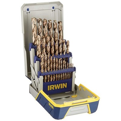 Irwin 3018002 29-Piece Cobalt M-35 Metal Index Drill Bit Set
