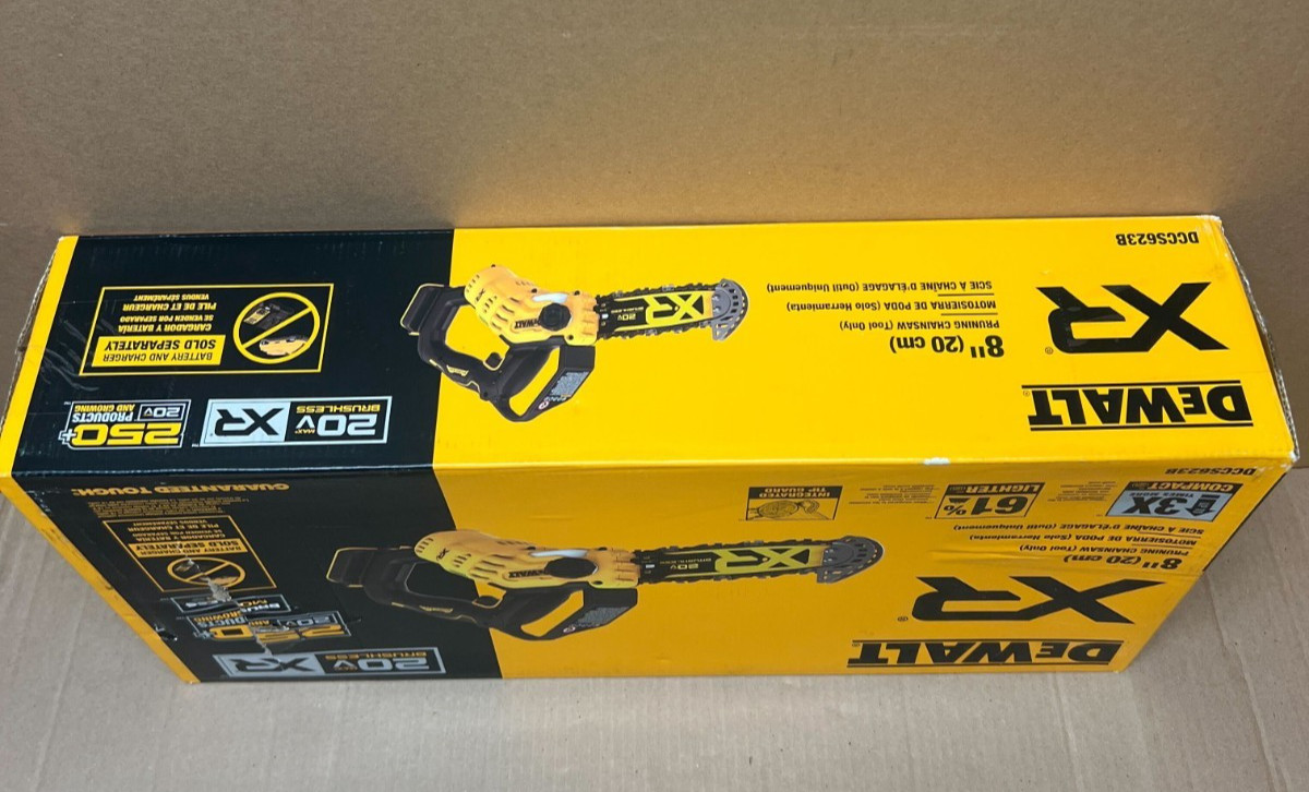 [NEW] (DCCS623B) DeWALT 20V MAX 8 in. Brushless Cordless Pruning Chainsaw