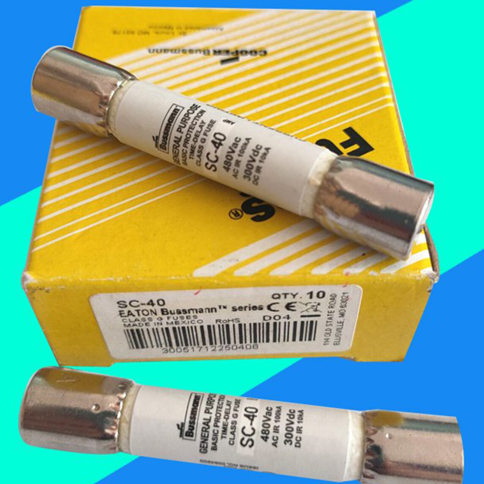 10pc new Bussmann SC-40 40 Amp 40A 480Vac Fuses Free shipping