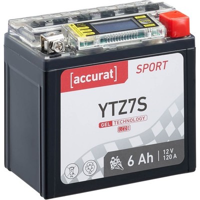 Motorradbatterie YTZ7S Gel 12V 6Ah Roller Batterie mit Display Motorrad TTZ7S-BS