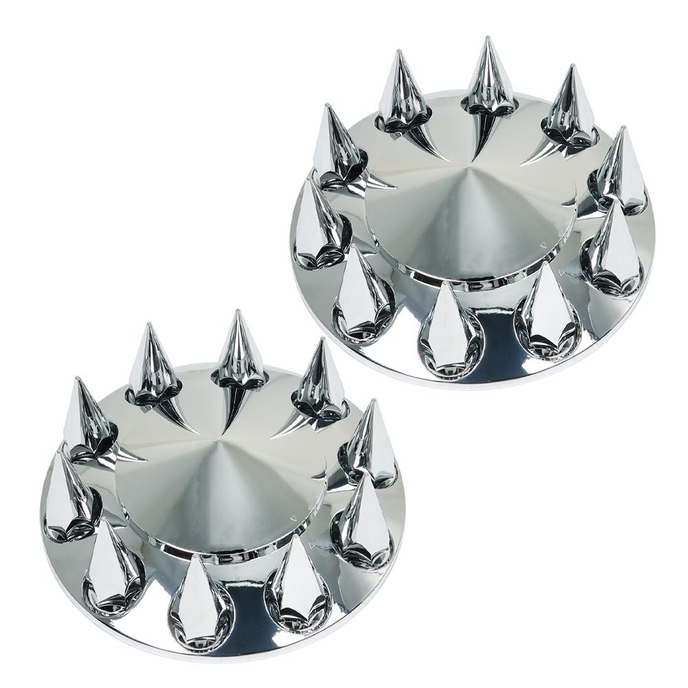 For Semi Truck Wheel Front Hub Cover Set Chrome Cover 33mm Nut