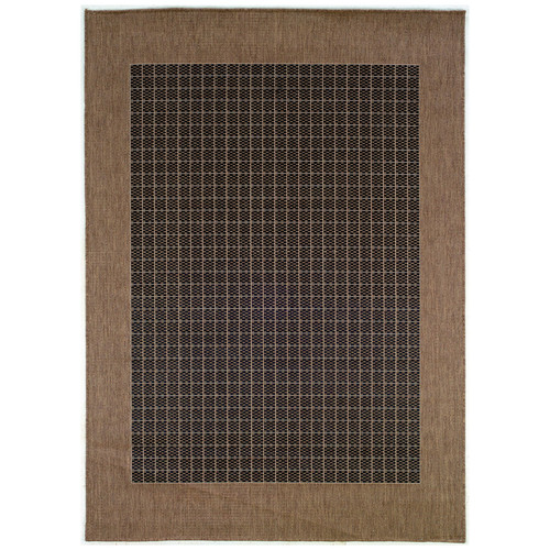 Recife Checkered Field Indoor/Outdoor Area Rug, 2' x 3'7", Black-Cocoa