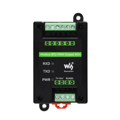 Waveshare Industrial 4-Ch PWM Output Module Modbus RTU RS485, Adjustable Frequen