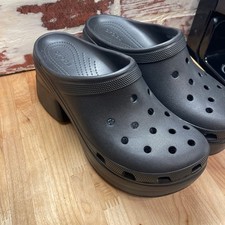 Crocs Siren Clog Black Platform High Block Heel Mules Womens 13 208547-001
