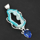 Solar Agate Tanzanite Gemstone Ethnic Handmade Pendant Jewelry 2.84" AP-45764