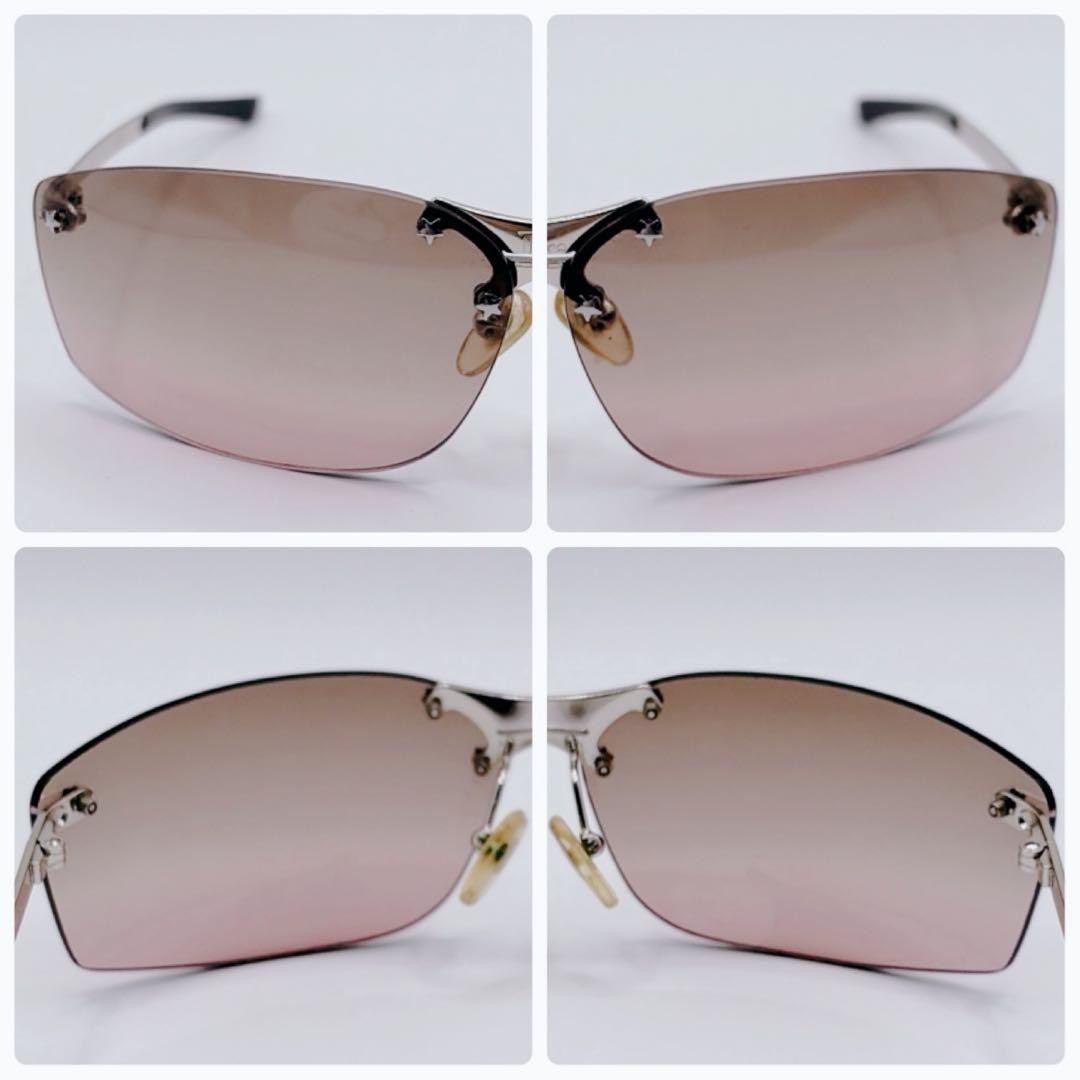 Excellent Christian Dior Silver Rimless Star Sunglass… - Gem