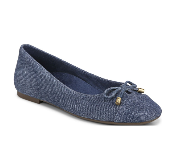 NEW HOT DEAL VIONIC Women's Klara Ballet Flat, Denim Blue Suede (Authentic)