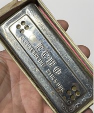 VTG M Hohner Echo Harp Tremolo Harmonica Glockenreine Stimmung C/G W/ Half Box