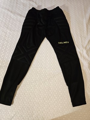 Kelme Soccer Pants Adult XS Black Green Goalie Goal Keeper Padded w/ 29'' inseam