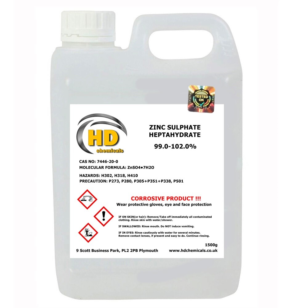 1500g Zinc Sulphate Heptahydrate - 99%-102% FREE UK COURIER High Quality