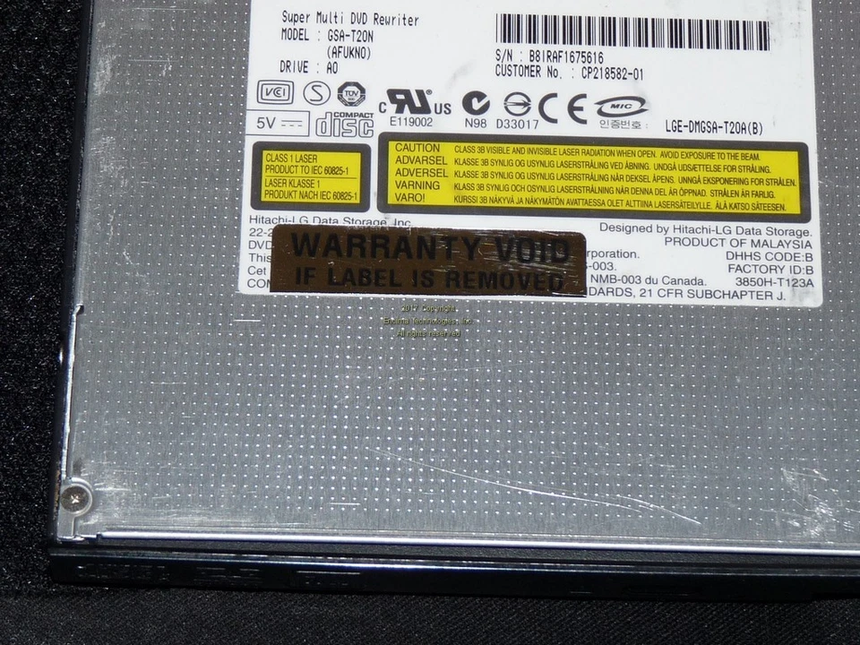 Quemador de DVD FUJITSU MODULAR BAY DL E8410 S7110 S7211 T4020 T4220 ST5000'S DOCKS Foto 3 de 4