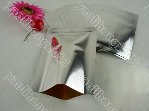 Confezione 100pz Sacchetto Mylar Foglio Alluminio Argento Sacchetto Sottovuoto Conservazione Alimenti - Foto 5 di 5