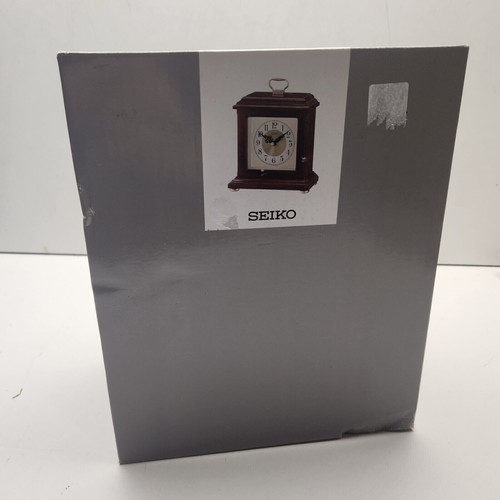 Seiko Wooden Carriage Desk Clock QXG147BLH - Picture 2 of 6