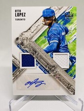 Otto Lopez 2022 Diamond Kings DMS-OL Dual 2 Color Patch Auto Blue Jays