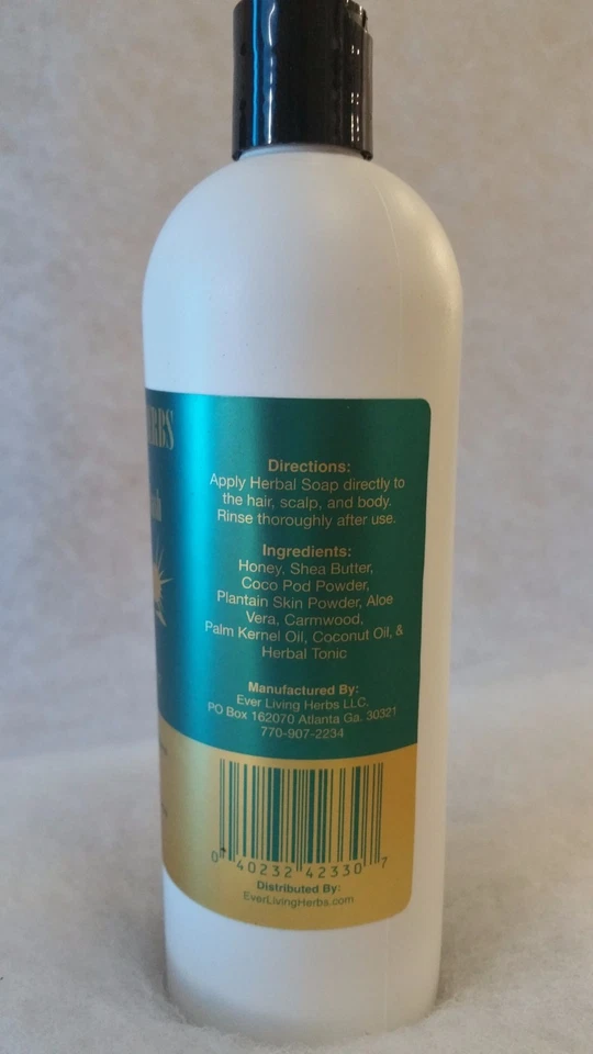 Jabón negro para cabello y cuerpo Ever Living Herbs Moringa & Neem 16 oz. Foto 3 de 4