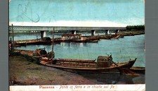 Piacenza ponte in ferro e in chiatte sul Po F. piccolo  spedita