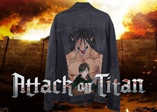 Attack On Titan Hand Painted Jacket Custom Painted Jacket Handmade Denim Jacket.