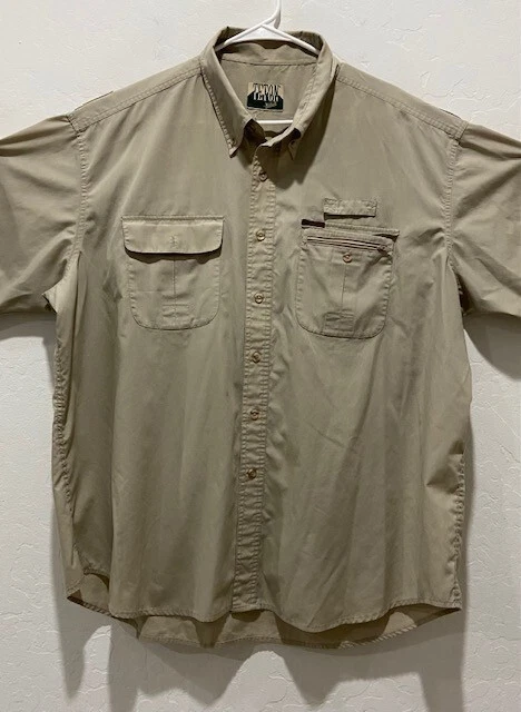 Men's Teton by Woolrich Fishing Shirt Size 2XL Short Sleeve Button Down Pockets